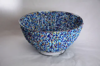 Beaded bowl for decoration or storage