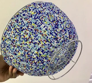 Beaded bowl for decoration or storage