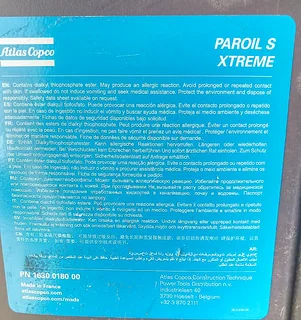 Synthetic Compressor Oil. Atlas Copco. PAROIL S XTREME. 20liter