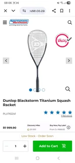 Dunlop Blackstorm squash racket