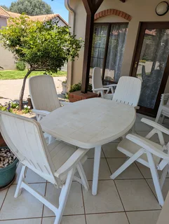 White Patio Garden Table and Chairs
