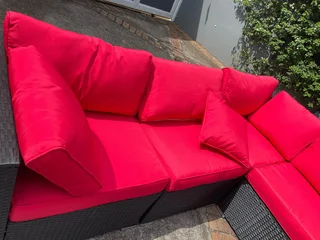 Patio couch and table set