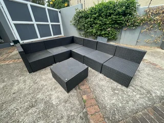 Patio couch and table set