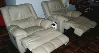 2 Full Grain Genuine Leather Recliners