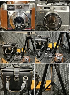 Big price DROP only 650,00 for all : 2camers ,tripod,super cool photografer leather bag,