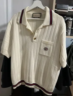 Gucci knit Polo T shirt White