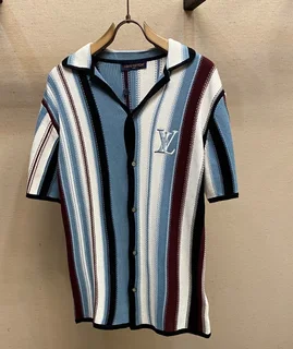 Louis Vuitton Striped Crochet Shirt Short Sleeve