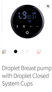 Droplet double electric breast pump with closed system cups
