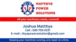 Small plant servicing, repairs, and complete overhauls