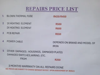 Hair iron repairs/ straightener repairs!