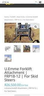 Ueme Pallet Forks - Skidsteer Attachment