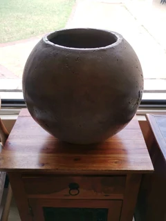 A larger concrete pot planter