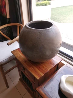 A larger concrete pot planter