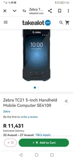 Zebra r f d2000 r f i d sled for t c20 zebra t c21 5 inch handheld mobile computer willing to consid