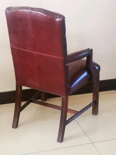 Buttoned full leather arm chairs x8 priced per each