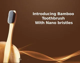 Adult  Organic Bamboo Manual Toothbrush With Nano Bristles-Charcoal Infused Biodegradable BPA Free