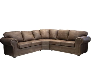 Afrika 5 Seater Corner Couch – Exotic Genuine Full Leather Brown