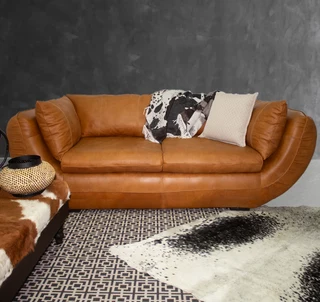 Regal 3 Seater Couch – Exotic genuine Full Leather W/Tan