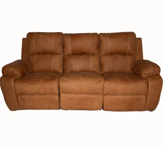 Premier 3 Seater Couch Non-Reclining, Static -Exotic genuine Full Leather Tan