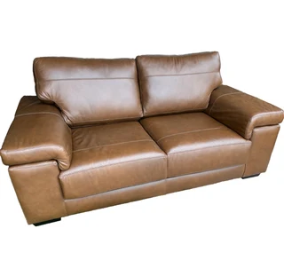 Living 2 Seater couch Genuine Exotic leather Chestnut