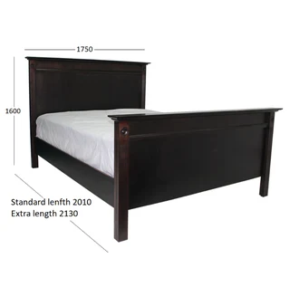 Grandeur Queen Bed Extra Length Wood Veneer Mahogany