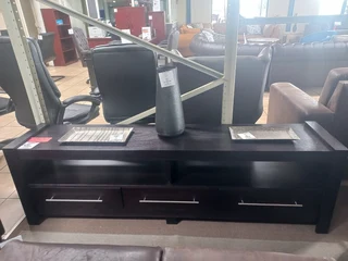 Mod 3 Drawer Plasma Tv Stand (2200 X 400) Wood Veneer Mahogany