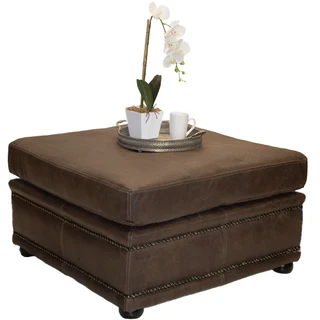 Genuine Full Leather Afrika Modular Ottoman Exotic W/Brown