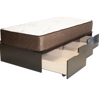 3/4 Basebed With 3 Drawers Painted Bordeaux (Excl. Mattress)