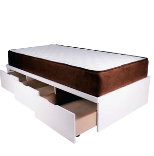 3/4 Basebed With 3 Drawers  Painted White (Excl. Mattress)