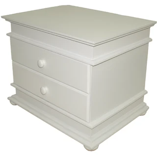 Grandeur Pedestal 2 Drawer Veneer White (wood knobs)