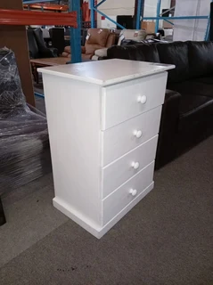 PINE CHEST 4 DRAWER (600X400X850) WHITE