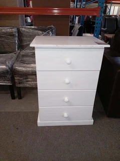 PINE CHEST 4 DRAWER (600X400X850) WHITE