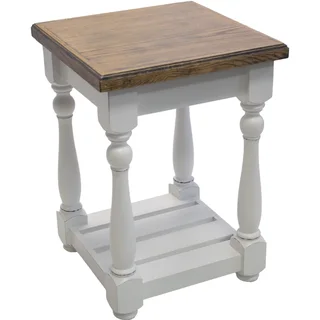 French Side Table (450×450) Oak Veneer Greywash