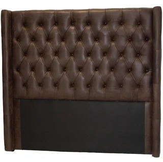 Genuine Full Leather Classic High Queen Headboard – Exotic Buffed Brown