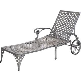 Aluminium Frill Sun Lounger Silver