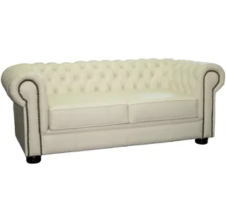 Genuine Full Leather Chesfield 2 Seater 2100 wide – Clifton Sand (XL deep seat)