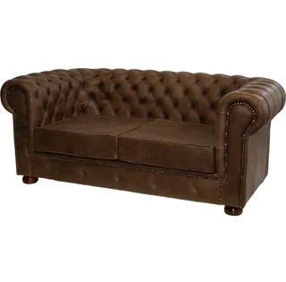 Genuine Full Leather Chesfield 2 Seater 2100 wide – Exotic W/Brown (XL deep seat)
