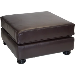 Genuine Full Leather Chesfield Modular Ottoman Brown
