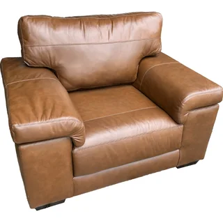 Genuine Full Leather Living Armchair Exotic Chestnut