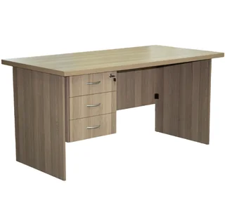 Impact Desk 3 Drawer with lock (1500 X 750) Aged Oak