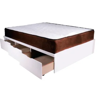 Basebed With 3 Draw Queen Painted White Extra length (Excl. Mattress)