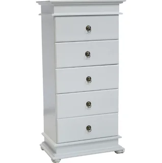 Grandeur 5 Drawer Tallboy Painted White