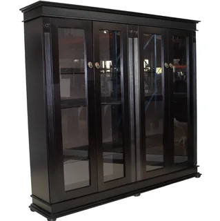 Grandeur Double Bookcase Glass Doors Painted Bordeaux