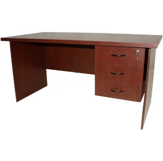 Impact Desk 3 Drawer Top Lock (1500 X 750) Royal Mahogany