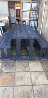 Recycled solid plastic table