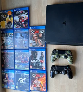PS4 Slim 850 GB  With 2 Controllers and Games. R3500 Neg