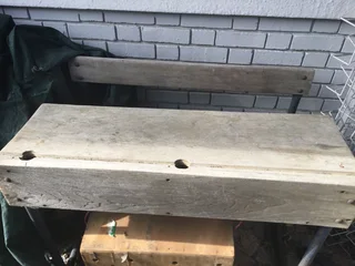 Antique oak double school bench