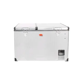 SnoMaster SMDZ-EX67D Dual Compartment Stainless Steel Portable Fridge Freezer 66L Brand New Sealed.