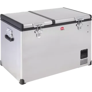 SnoMaster SMDZ-EX67D Dual Compartment Stainless Steel Portable Fridge Freezer 66L Brand New Sealed.