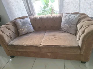 Brown chesterfield 2 seater couch for sale